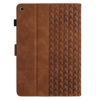 For Samsung Galaxy Tab A 10.1 2019 Building Blocks Embossed Leather Tablet Case(Brown) by bashfashion