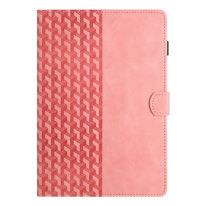 For Samsung Galaxy Tab A 10.1 2019 Building Blocks Embossed Leather Tablet Case(Pink) by bashfashion