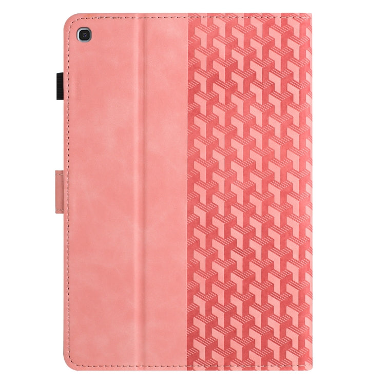 For Samsung Galaxy Tab A 10.1 2019 Building Blocks Embossed Leather Tablet Case(Pink) by bashfashion