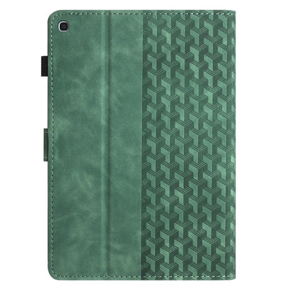For Samsung Galaxy Tab A 10.1 2019 Building Blocks Embossed Leather Tablet Case(Green) by bashfashion