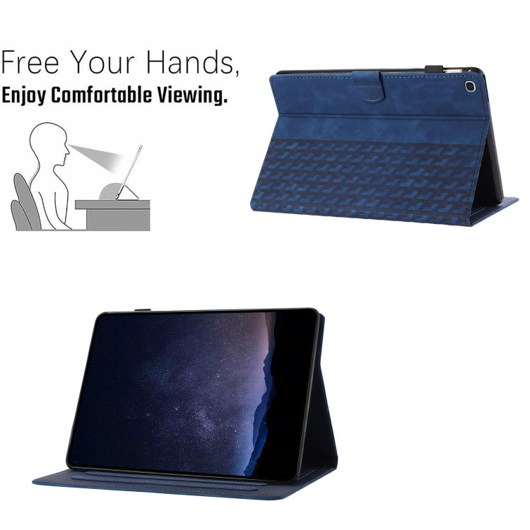 For Samsung Galaxy Tab S6 Lite Building Blocks Embossed Leather Smart Tablet Case(Blue) by bashfashion