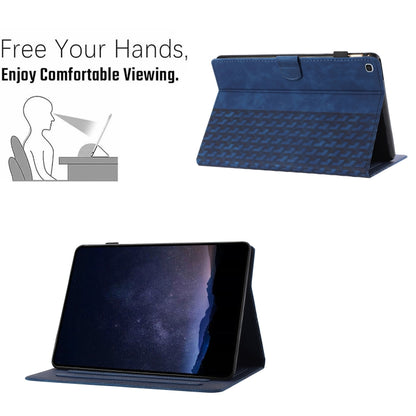 For Samsung Galaxy Tab S6 Lite Building Blocks Embossed Leather Smart Tablet Case(Blue) by bashfashion