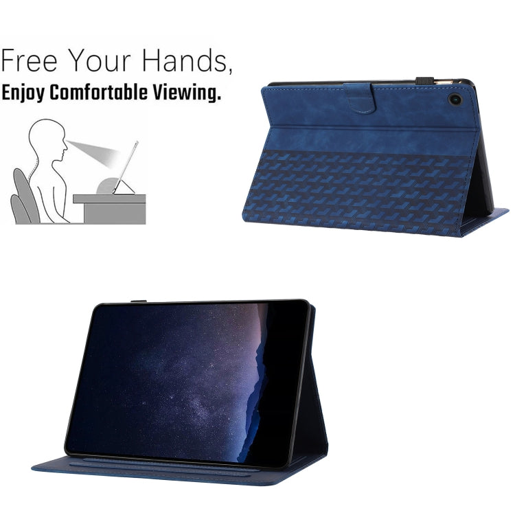 For Samsung Galaxy Tab A11+ / A9+ Building Blocks Embossed Leather Smart Tablet Case(Blue) by bashfashion