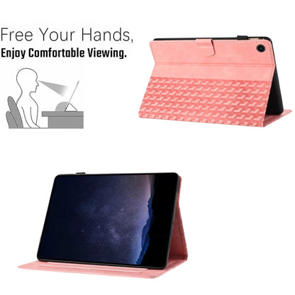 For Samsung Galaxy Tab A11+ / A9+ Building Blocks Embossed Leather Smart Tablet Case(Pink) by bashfashion