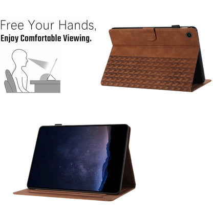 For Samsung Galaxy Tab A8 X200 Building Blocks Embossed Leather Smart Tablet Case(Brown) by bashfashion
