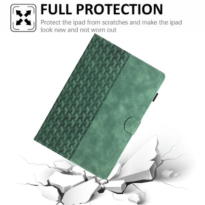For Samsung Galaxy Tab A8 X200 Building Blocks Embossed Leather Smart Tablet Case(Green) by bashfashion
