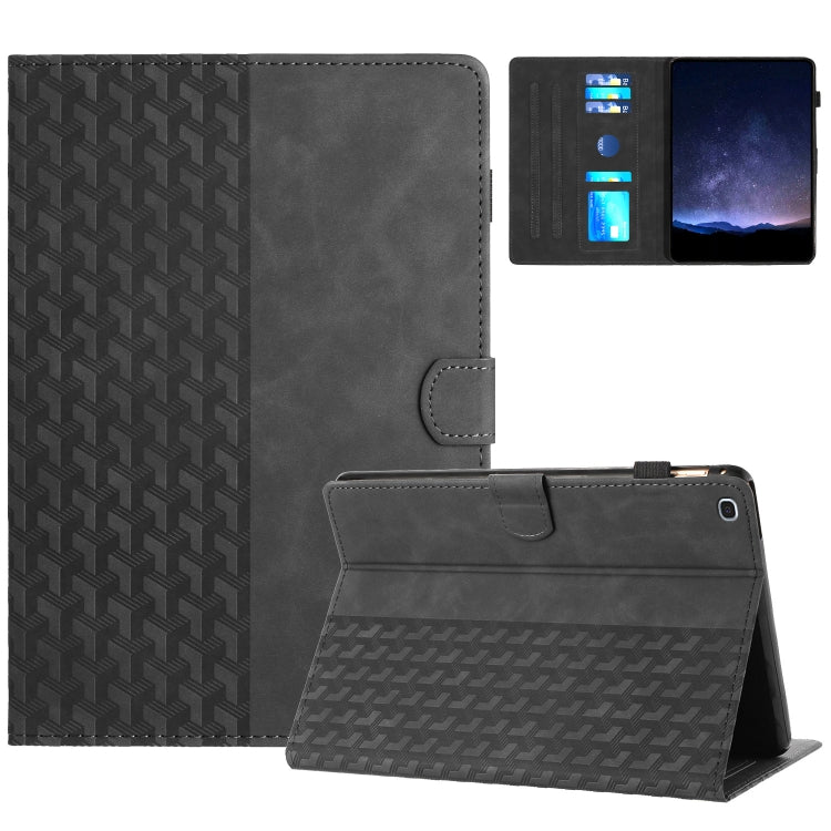 For Samsung Galaxy Tab A7 10.4 T500 Building Blocks Embossed Leather Smart Tablet Case(Black) by bashfashion