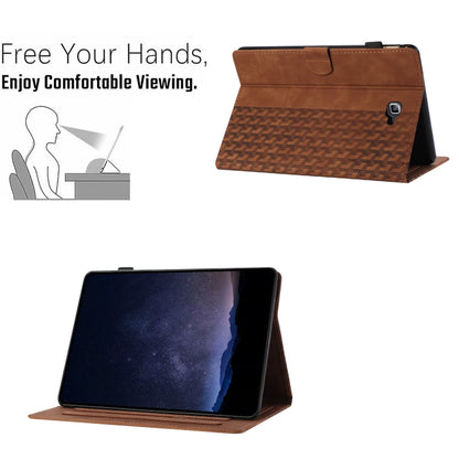 For Samsung Galaxy Tab A 10.1 T580 Building Blocks Embossed Leather Smart Tablet Case(Brown) by bashfashion