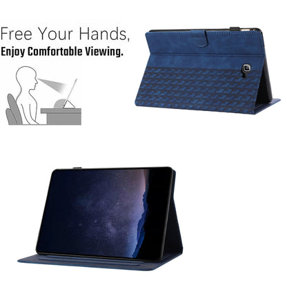 For Samsung Galaxy Tab A 10.1 T580 Building Blocks Embossed Leather Smart Tablet Case(Blue) by bashfashion