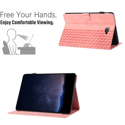 For Samsung Galaxy Tab A 10.1 T580 Building Blocks Embossed Leather Smart Tablet Case(Pink) by bashfashion