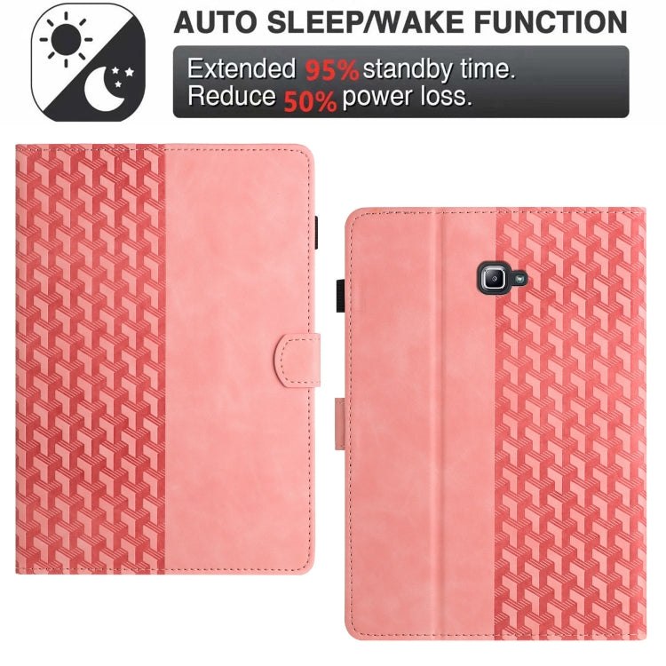 For Samsung Galaxy Tab A 10.1 T580 Building Blocks Embossed Leather Smart Tablet Case(Pink) by bashfashion