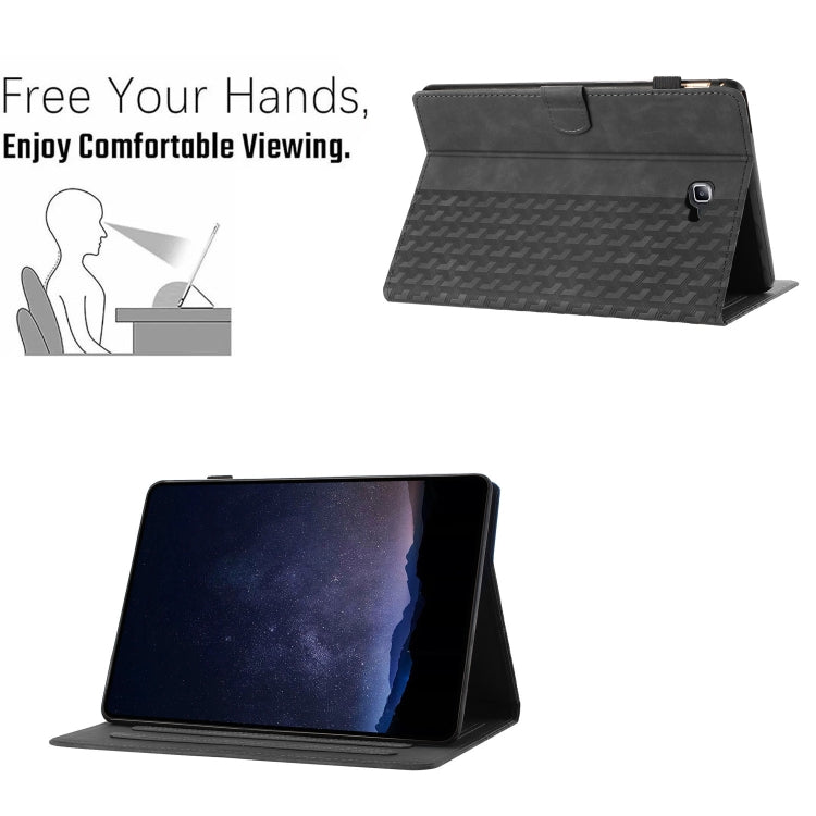 For Samsung Galaxy Tab A 10.1 T580 Building Blocks Embossed Leather Smart Tablet Case(Black) by bashfashion