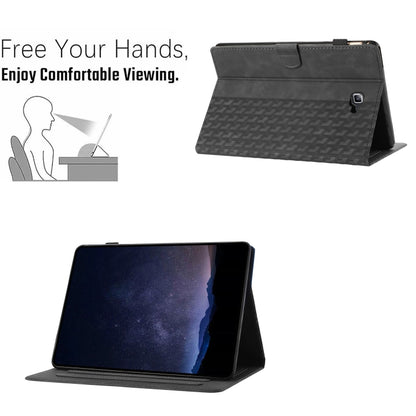 For Samsung Galaxy Tab A 10.1 T580 Building Blocks Embossed Leather Smart Tablet Case(Black) by bashfashion