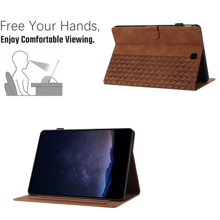 For Samsung Galaxy Tab A 8.0 T350 Building Blocks Embossed Leather Smart Tablet Case(Brown) by bashfashion