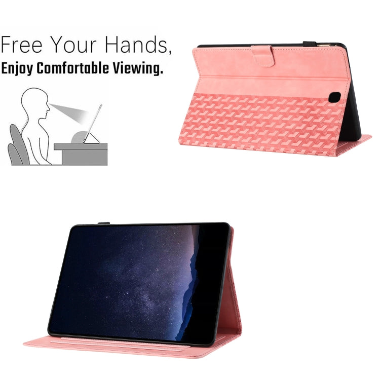 For Samsung Galaxy Tab A 8.0 T350 Building Blocks Embossed Leather Smart Tablet Case(Pink) by bashfashion