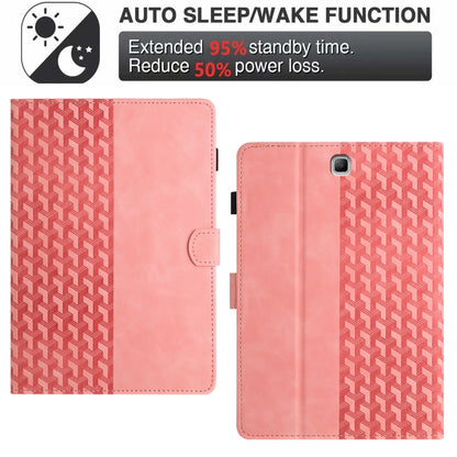 For Samsung Galaxy Tab A 8.0 T350 Building Blocks Embossed Leather Smart Tablet Case(Pink) by bashfashion