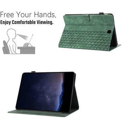 For Samsung Galaxy Tab A 8.0 T350 Building Blocks Embossed Leather Smart Tablet Case(Green) by bashfashion