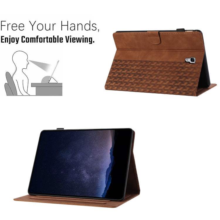 For Samsung Galaxy Tab A 10.5 T590 Building Blocks Embossed Leather Smart Tablet Case(Brown) by bashfashion