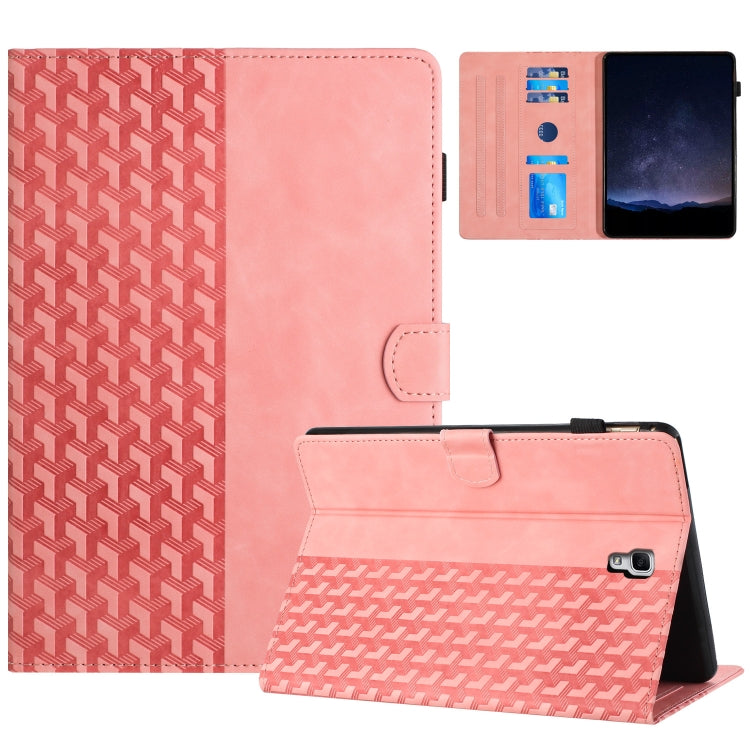 For Samsung Galaxy Tab A 10.5 T590 Building Blocks Embossed Leather Smart Tablet Case(Pink) by bashfashion