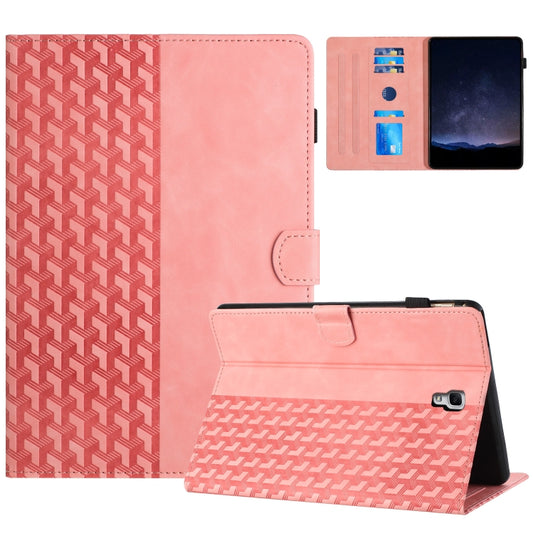 For Samsung Galaxy Tab A 10.5 T590 Building Blocks Embossed Leather Smart Tablet Case(Pink) by bashfashion