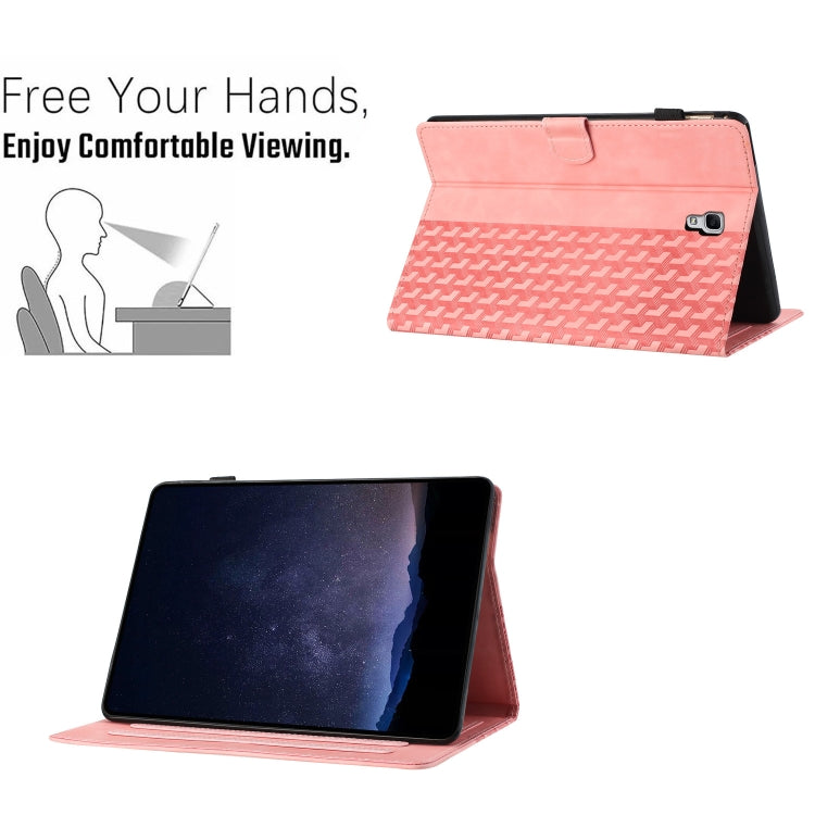 For Samsung Galaxy Tab A 10.5 T590 Building Blocks Embossed Leather Smart Tablet Case(Pink) by bashfashion