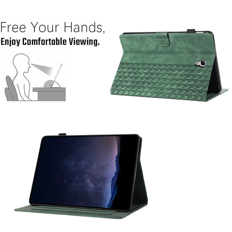 For Samsung Galaxy Tab A 10.5 T590 Building Blocks Embossed Leather Smart Tablet Case(Green) by bashfashion