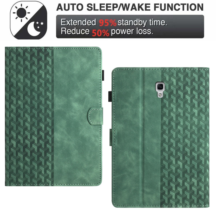 For Samsung Galaxy Tab A 10.5 T590 Building Blocks Embossed Leather Smart Tablet Case(Green) by bashfashion