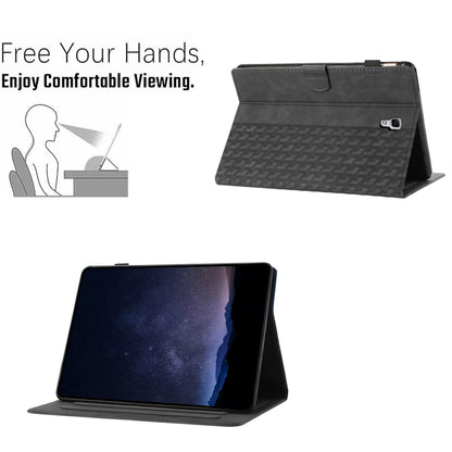 For Samsung Galaxy Tab A 10.5 T590 Building Blocks Embossed Leather Smart Tablet Case(Black) by bashfashion