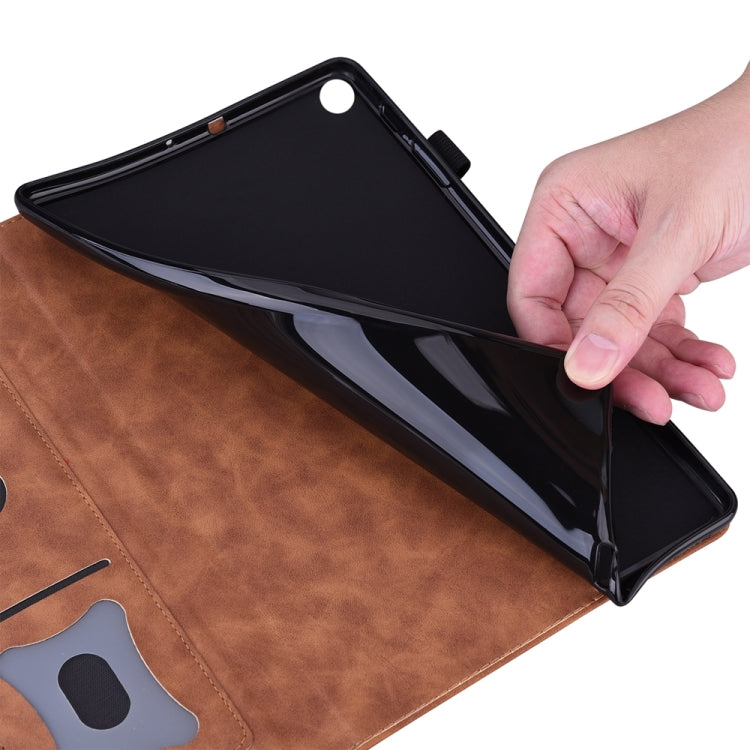 For iPad Pro 11 2025 / 2024 Splicing Shockproof Leather Tablet Case(Brown) by bashfashion