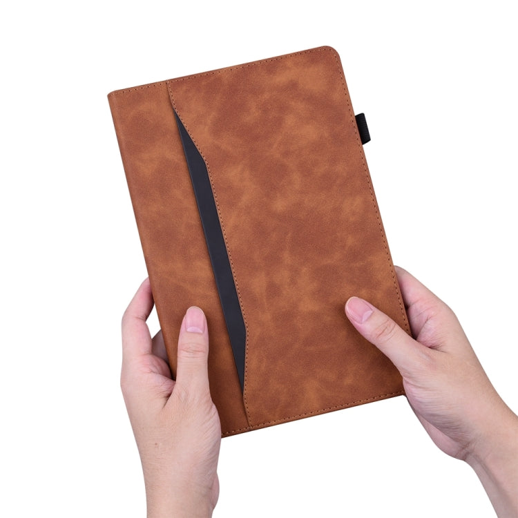 For iPad Pro 11 2025 / 2024 Splicing Shockproof Leather Tablet Case(Brown) by bashfashion