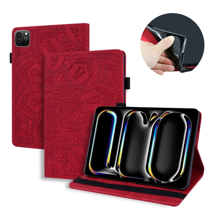 For iPad Pro 11 2025 / 2024 Calf Texture Embossed Leather Tablet Case(Red) by bashfashion