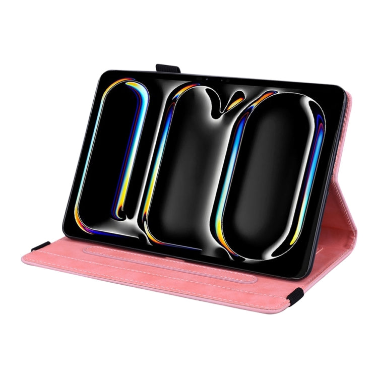 For iPad Pro 11 2025 / 2024 Calf Texture Embossed Leather Tablet Case(Pink) by bashfashion
