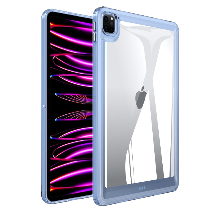 For iPad Pro 12.9 2022 / 2021 / 2020 Transparent Acrylic Tablet Case(Blue) by bashfashion