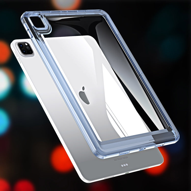 For iPad Pro 12.9 2022 / 2021 / 2020 Transparent Acrylic Tablet Case(Blue) by bashfashion