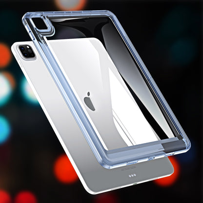 For iPad Pro 12.9 2022 / 2021 / 2020 Transparent Acrylic Tablet Case(Blue) by bashfashion
