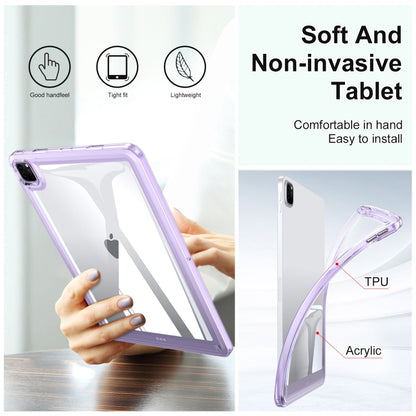 For iPad Pro 12.9 2022 / 2021 / 2020 Transparent Acrylic Tablet Case(Blue) by bashfashion