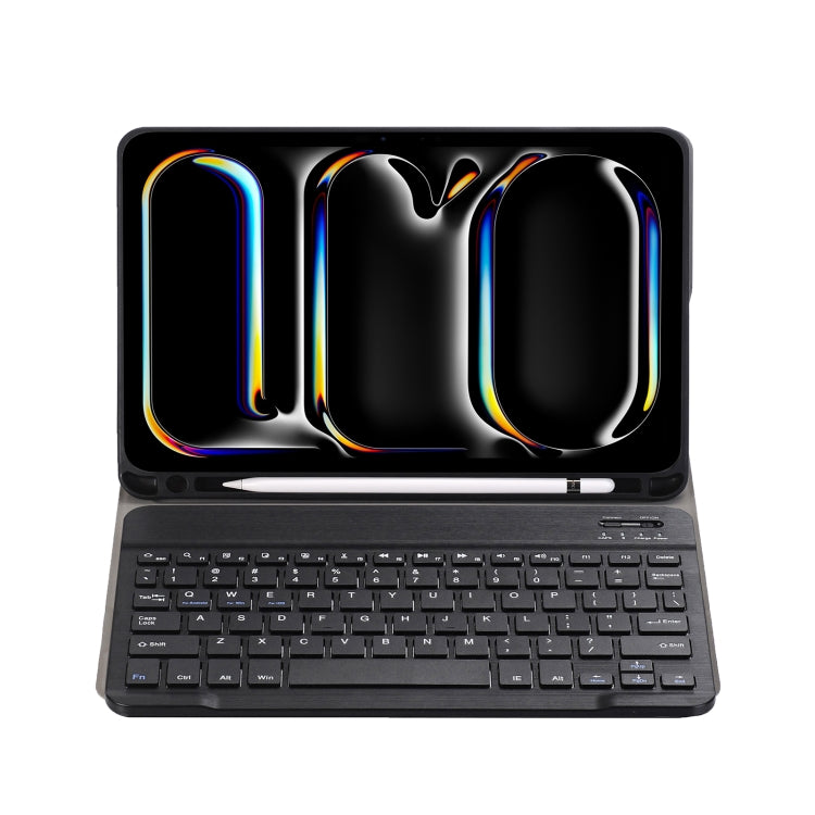 For iPad Pro 11 2024 A13B Lambskin Texture Bluetooth Touch Keyboard Leather Tablet Case with Pen Slot(Black) by bashfashion