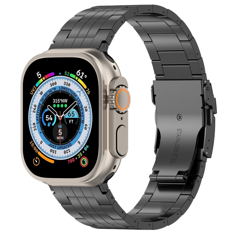 For Apple Watch Ultra 49mm Armor 5-bead Titanium Watch Band(Black) by bashfashion