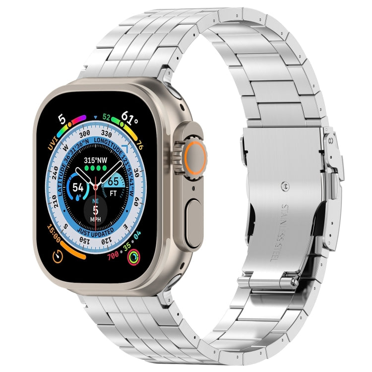 For Apple Watch Ultra 49mm Armor 5-bead Titanium Watch Band(Silver) by bashfashion