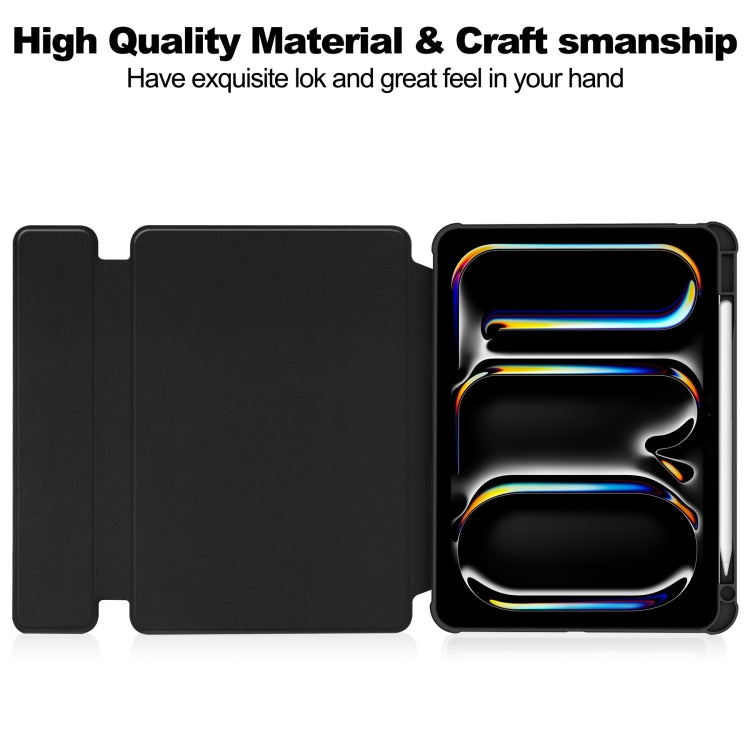 For iPad Pro 11 2025 / 2024 Transparent Rotation Smart Leather Tablet Case(Black) by bashfashion