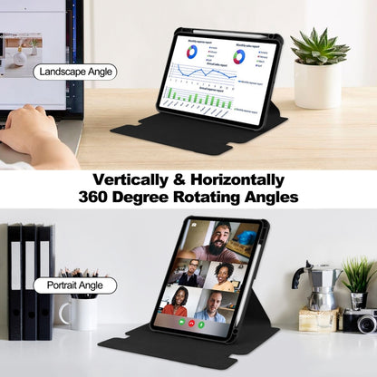 For iPad Pro 11 2025 / 2024 Transparent Rotation Smart Leather Tablet Case(Black) by bashfashion