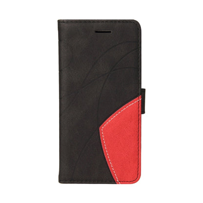 For iPhone 16e Dual-color Splicing Flip Leather Phone Case(Black) by bashfashion