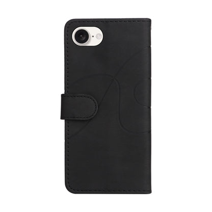 For iPhone 16e Dual-color Splicing Flip Leather Phone Case(Black) by bashfashion