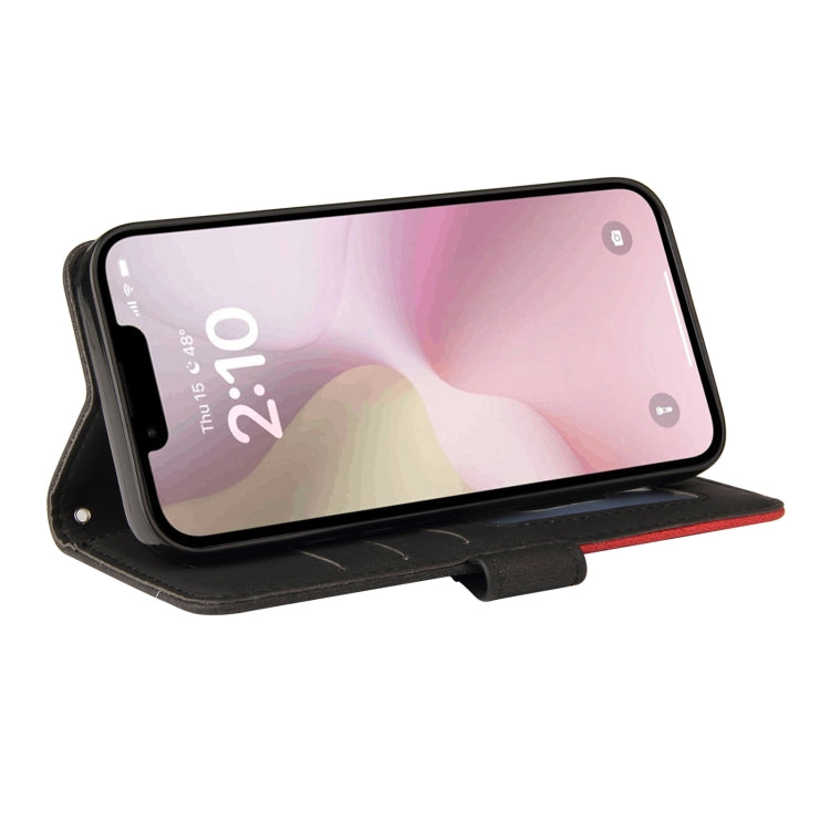 For iPhone 16e Dual-color Splicing Flip Leather Phone Case(Black) by bashfashion