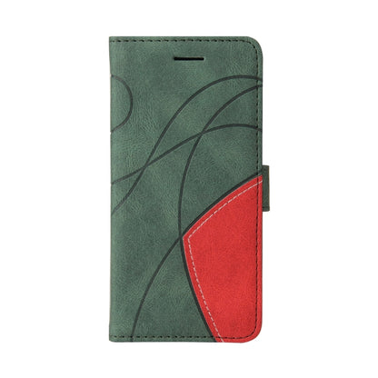 For iPhone 16e Dual-color Splicing Flip Leather Phone Case(Green) by bashfashion