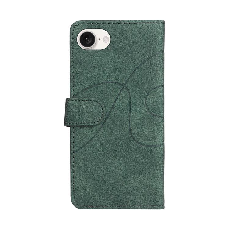 For iPhone 16e Dual-color Splicing Flip Leather Phone Case(Green) by bashfashion