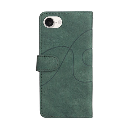 For iPhone 16e Dual-color Splicing Flip Leather Phone Case(Green) by bashfashion