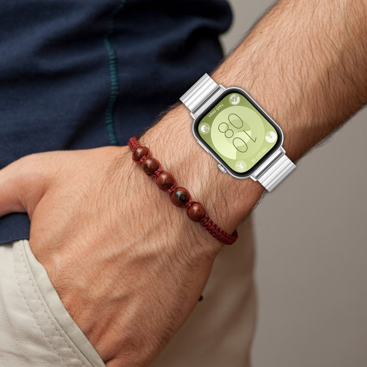 For Huawei Watch Fit3 One Bead Stainless Steel Watch Band(Rose Gold) by bashfashion