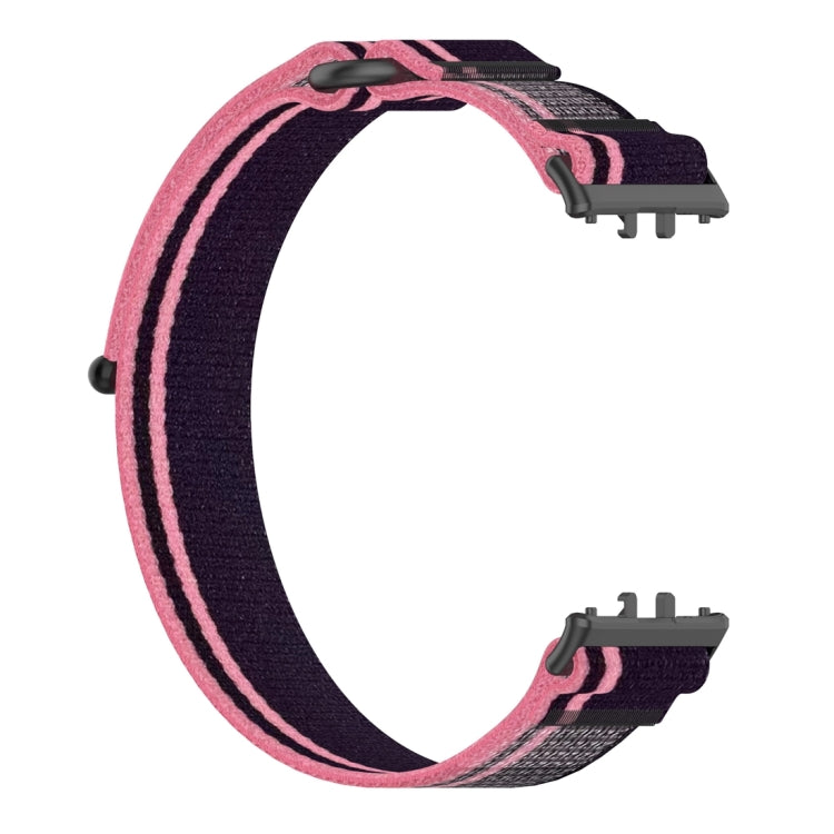 For Samsung Galaxy Fit 3 Loop Nylon Watch Band(Pink Purple) by bashfashion