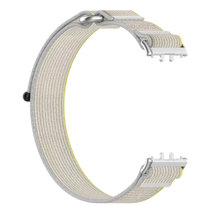 For Samsung Galaxy Fit 3 Loop Nylon Watch Band(Grey Yellow) by bashfashion